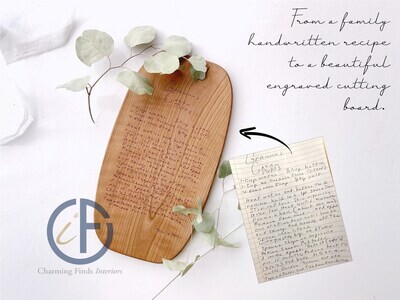 Personalized Cutting Board | Handwritten Family Recipe Engraved | Engraved Cutting Board | Recipe Cutting Board | Mothers Day | Wedding