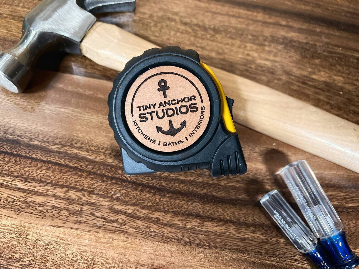 Personalized Logo Tape Measure | Business Gift | Dad Stocking Stuffer | Custom Leather Tape Measure | Dad Gift | Corporate Gigt