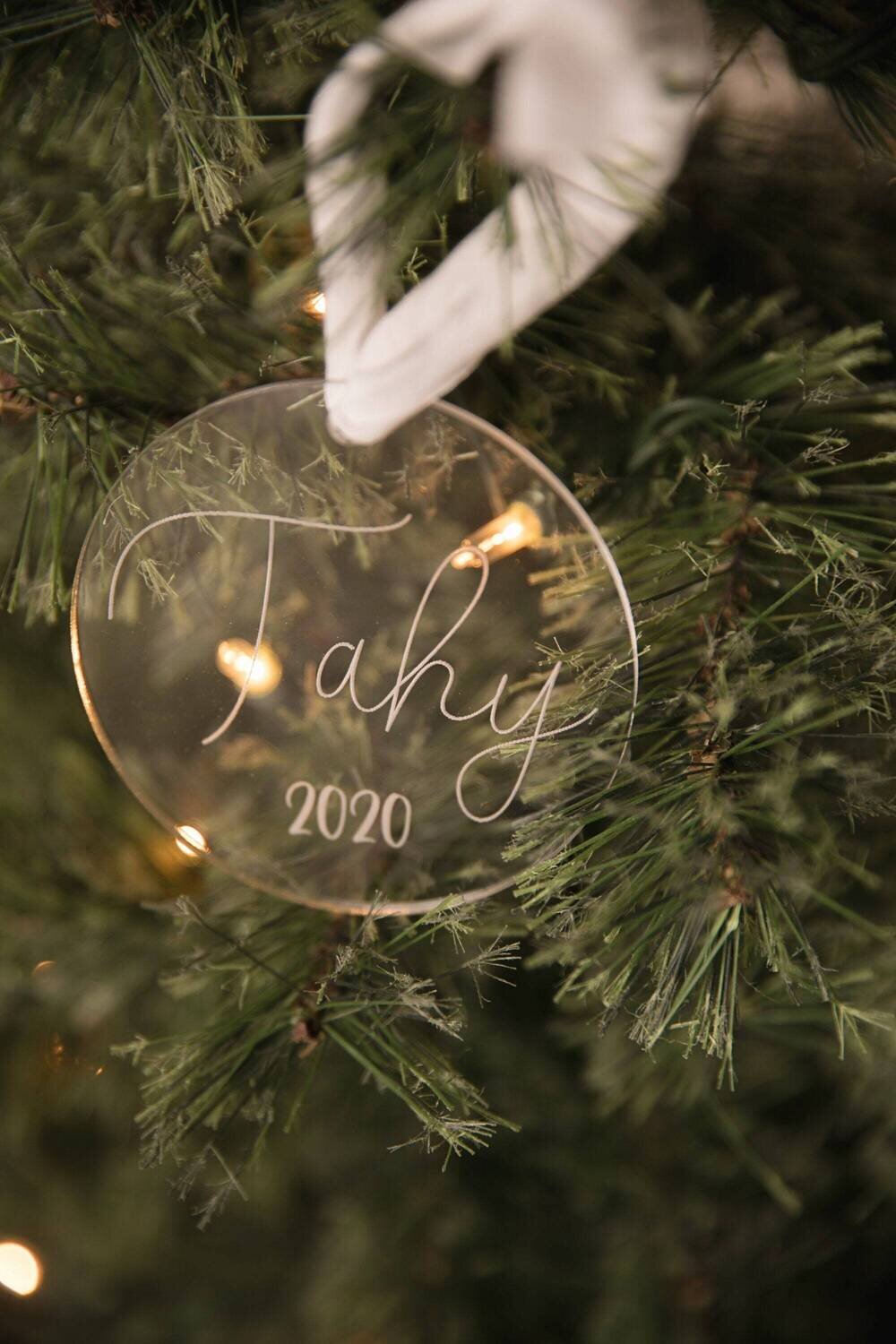 Name Personalized Christmas Ornament | Acrylic | Engraved Ornament | Holiday Ornament