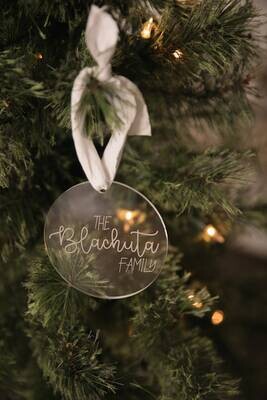Family Personalized Christmas Ornament | Acrylic | Engraved Ornament | Holiday Ornament