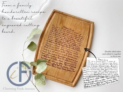 Personalized Cutting Board | Handwritten Family Recipe Engraved | Engraved Cutting Board