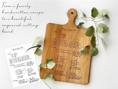 Personalized Cutting Board | Handwritten Family Recipe Engraved | Engraved Cutting Board | Recipe Cutting Board