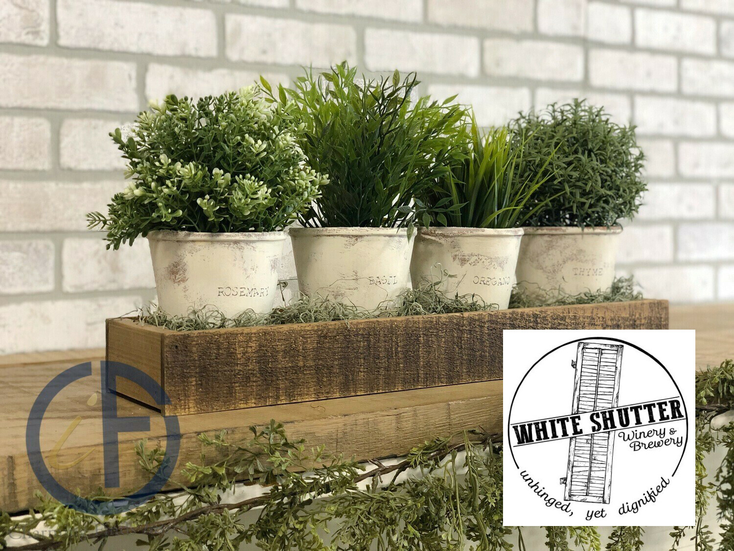 Herb Pots at White Shutter Winery