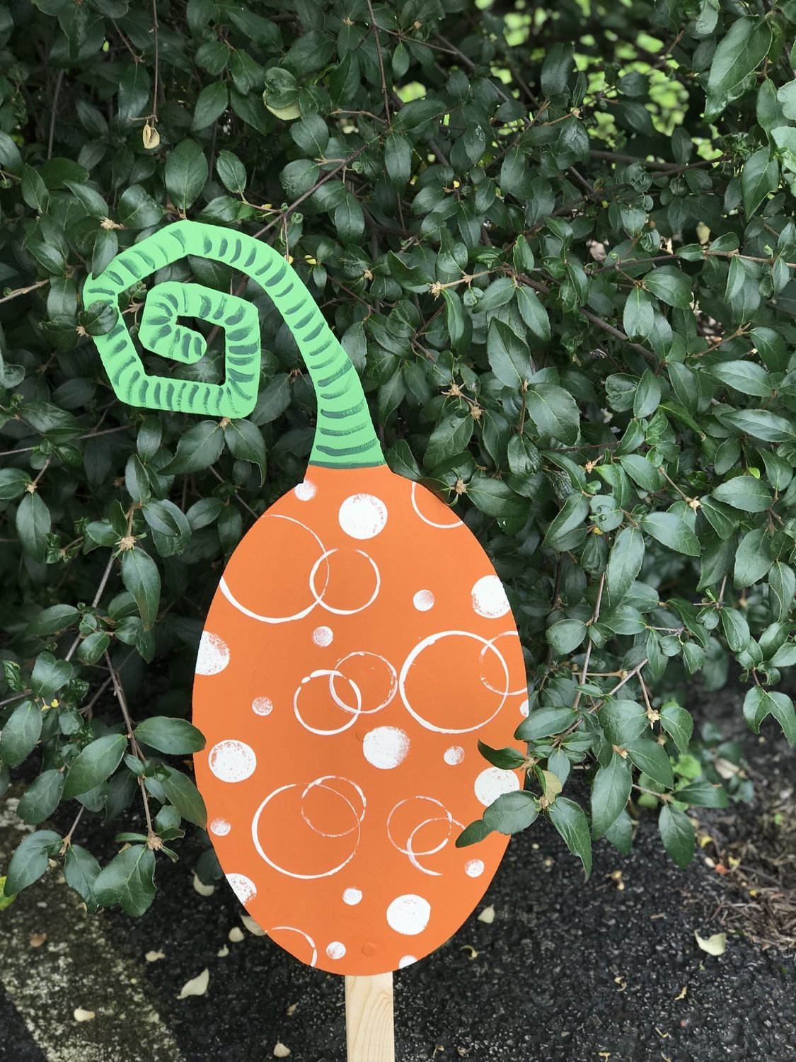 Painted Pumpkin Garden Stake