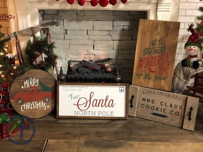 Wood Stenciled Christmas Signs