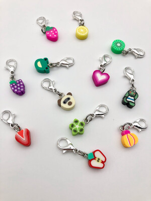 Multi Polymer Clay Stitch Markers - pack of 5