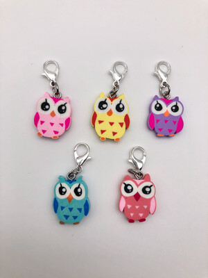 Polymer Clay Owl Stitch Markers - pack of 5
