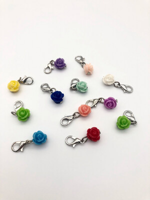 Resin Rose Stitch Markers - pack of 5