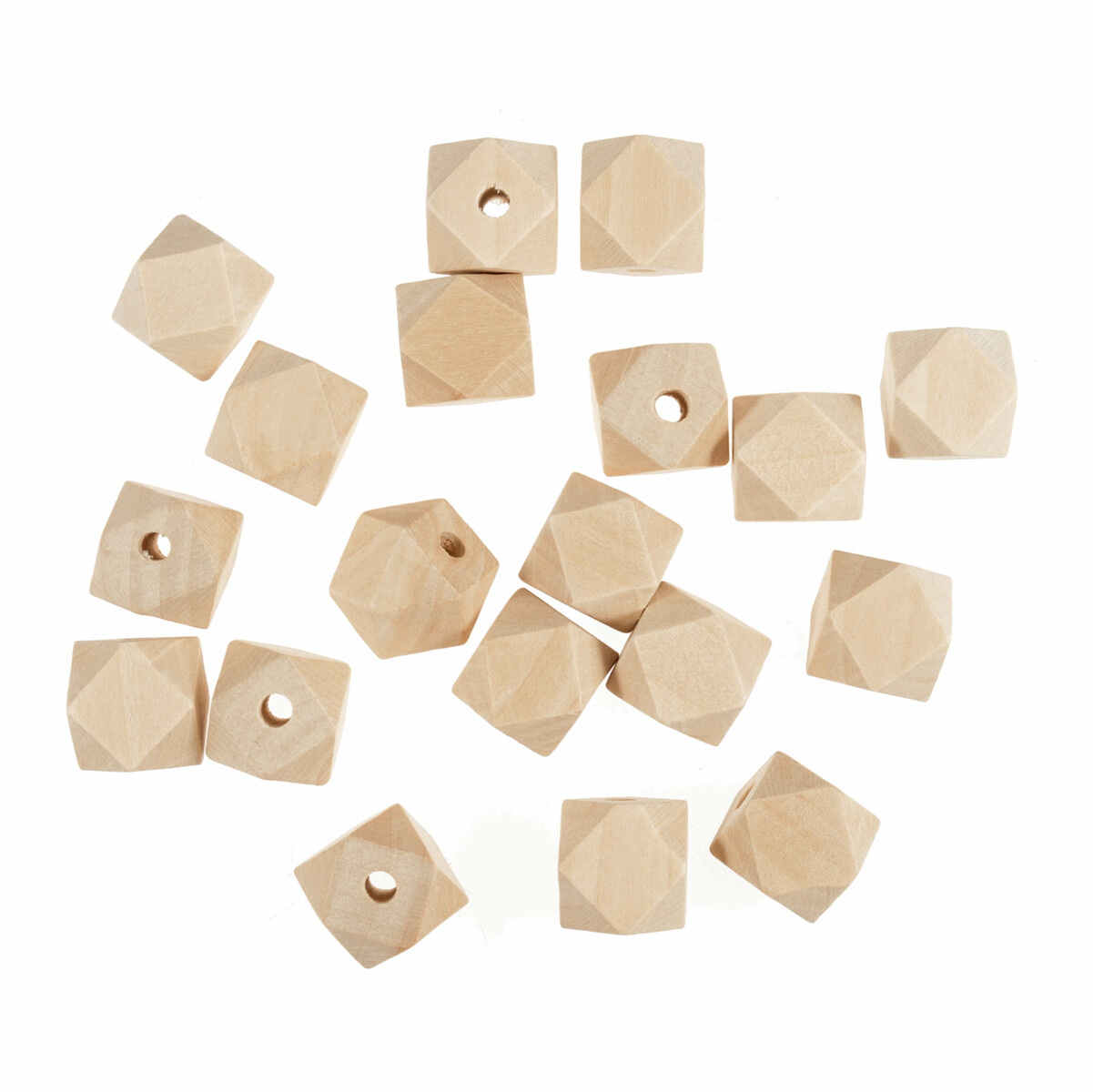 20mm Geo Cut Wooden Beads - Pack of 5