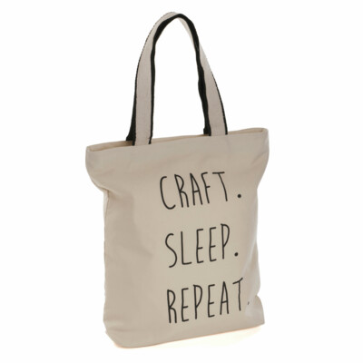 Craft Sleep Repeat Tote Bag by Hobby Gift