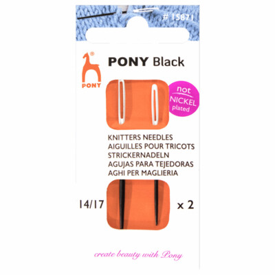 Pony Knitters Needles: Black with White Eye: Size 14 and 17