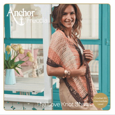 Anchor Crochet Kit: Love Knot Shawl: Earth