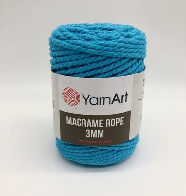 YarnArt Macrame Rope 3mm 763 - Turquoise Blue