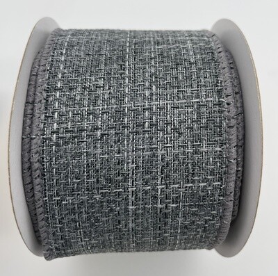 63mm Luxury Grey wired Ribbon