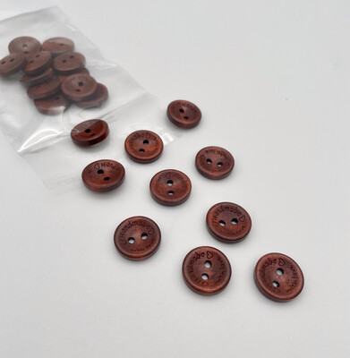 Brown Buttons - Handmade With Love - Small (10 pcs)