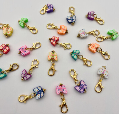 Butterfly Polymer Clay Stitch Markers - pack of 5