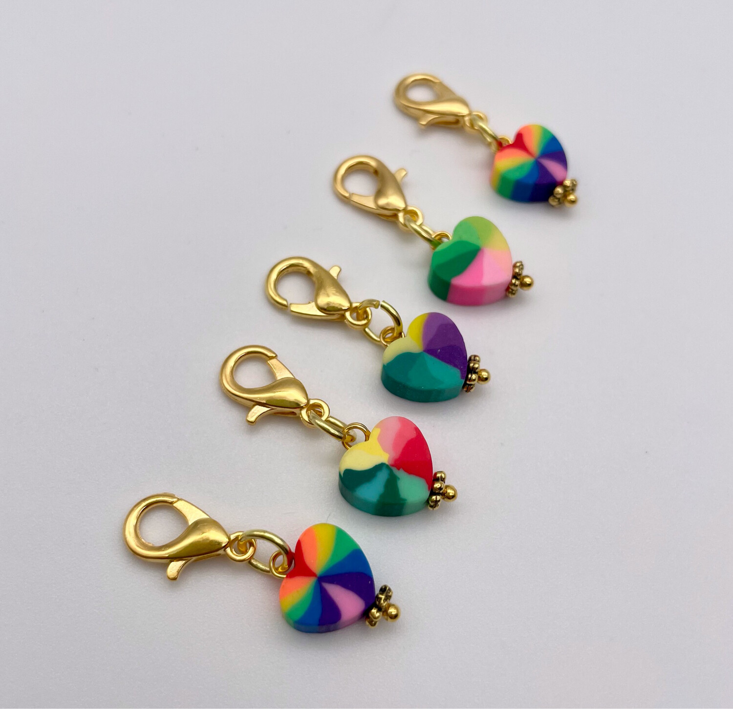 Rainbow Heart Stitch Markers - pack of 5