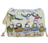 Emma Ball Drawstring Bag - Woolly Puffins II