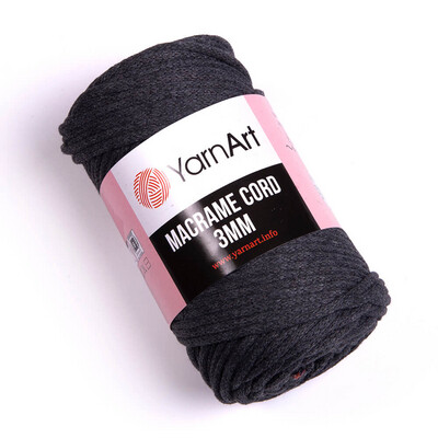 YarnArt Macrame Cord 3mm 758 - Dark Grey