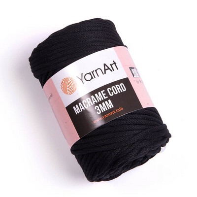 YarnArt Macrame Cord 3mm 750 - Black