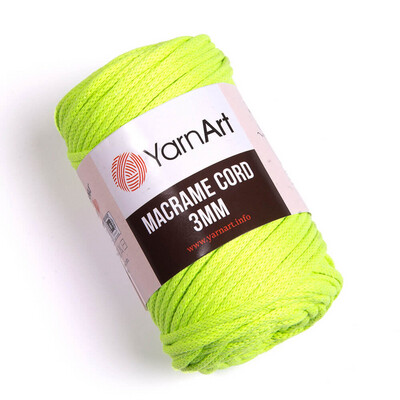 YarnArt Macrame Cord 3mm 801 - Neon Green