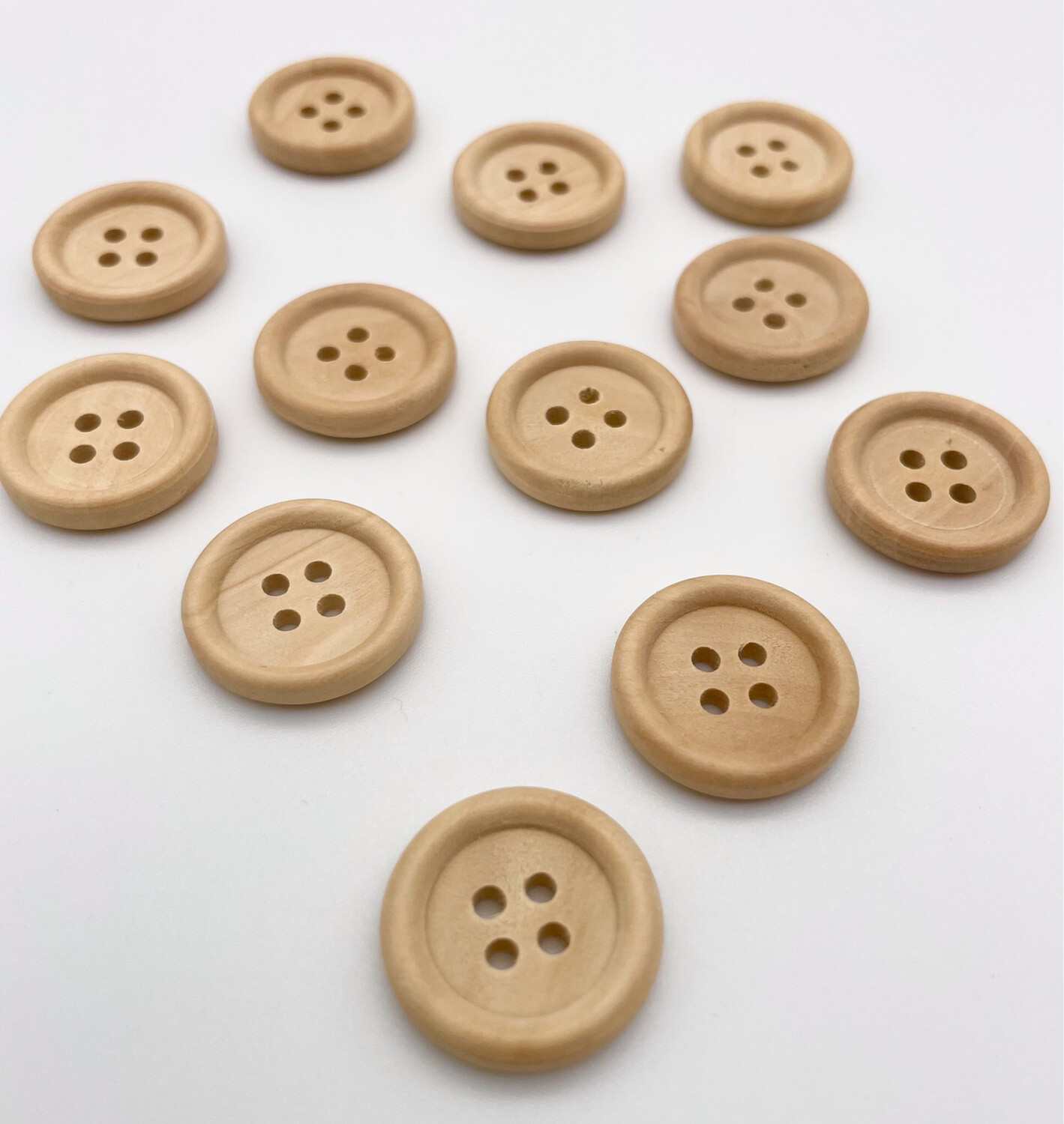 Natural Wooden Buttons - (10 pcs)