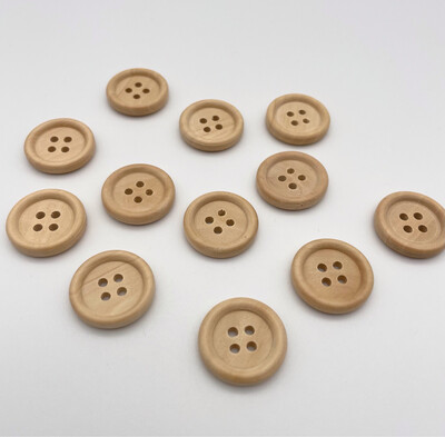 Natural Wooden Buttons - (25 pcs)