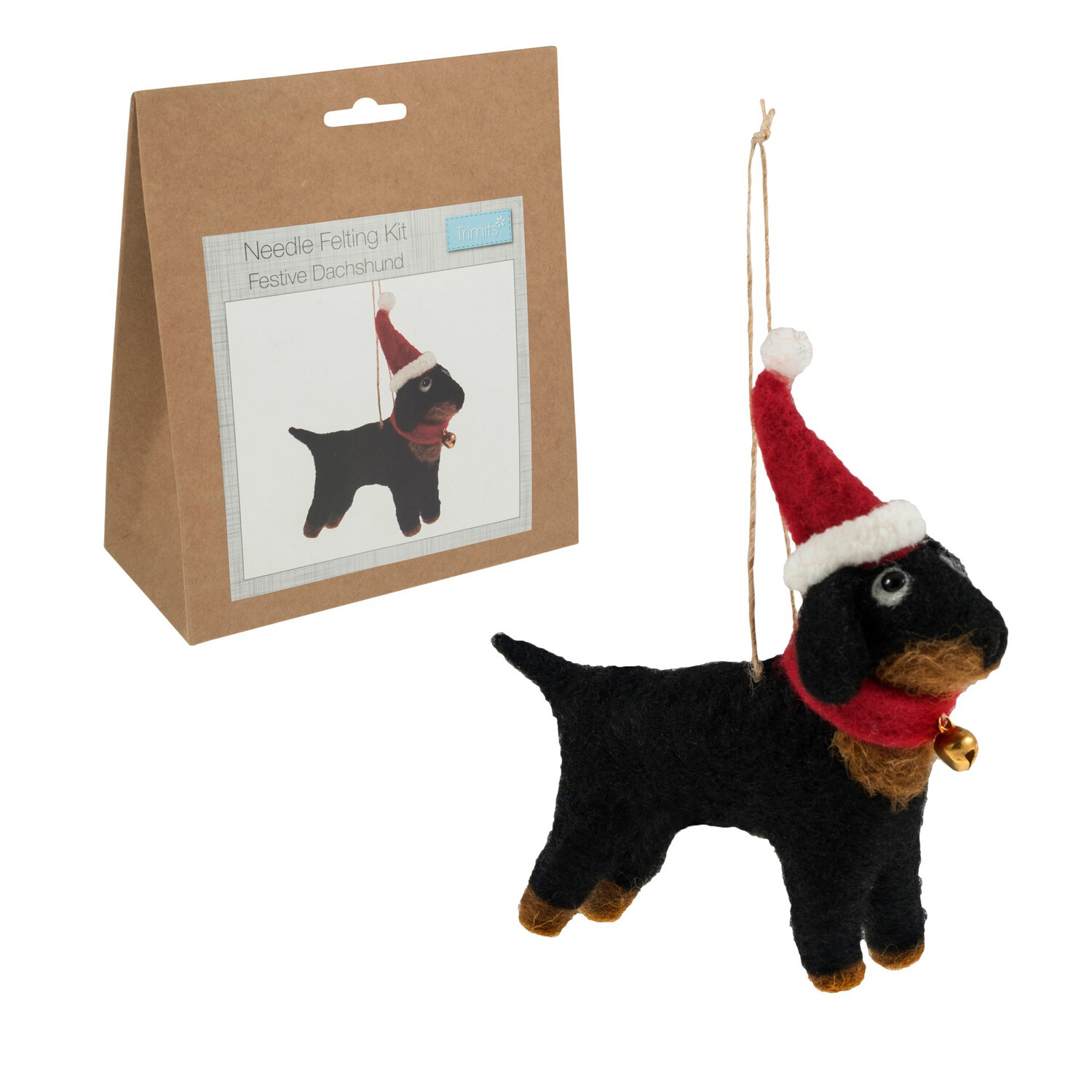 Trimits Needle Felting Kit Festive Dachshund