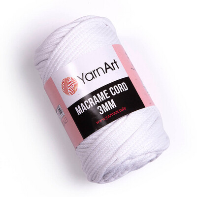 YarnArt Macrame Cord 3mm 751 - White