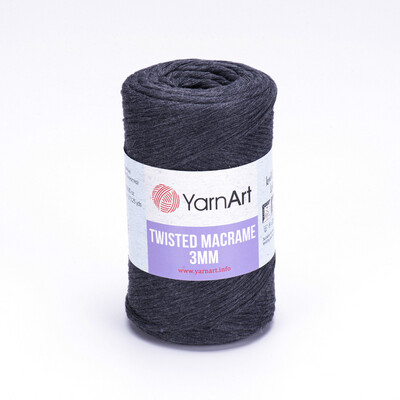 YarnArt Twisted Macrame 3mm 758 - Dark Grey