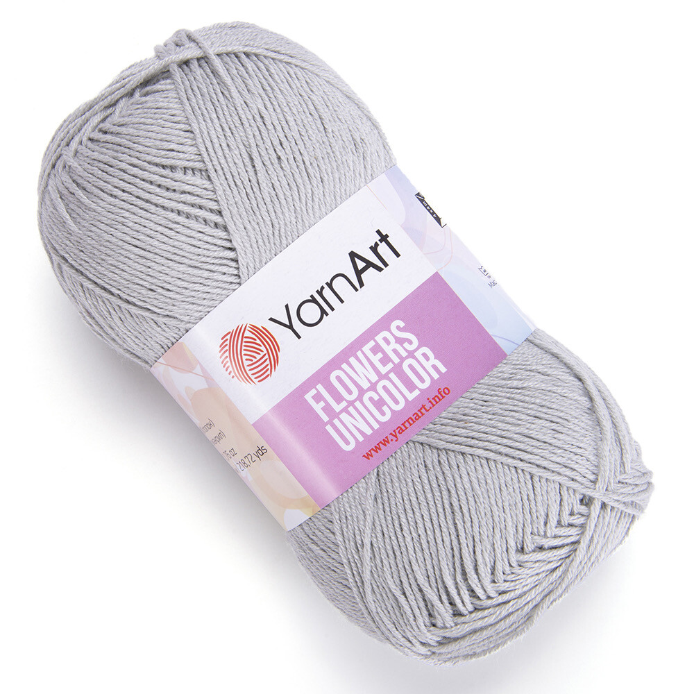 YarnArt Flowers Unicolor 741 - Light Grey