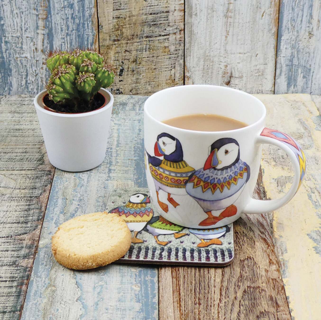 Emma Ball Woolly Puffins Boxed Mug