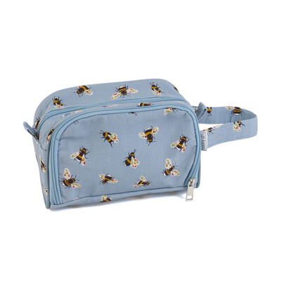 Crochet Bag with Side Pocket - Blue Bee
