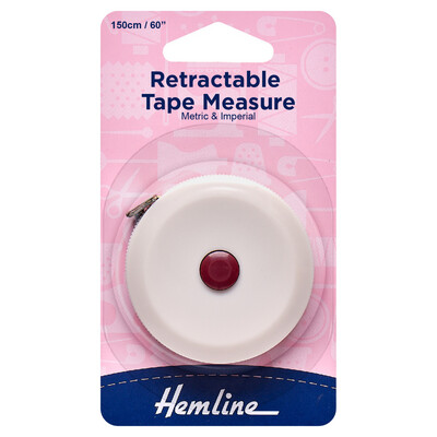 Hemline Retractable Tape Measure: 150cm