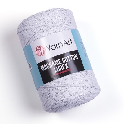 YarnArt Macrame Cotton Lurex 720 - White / Silver