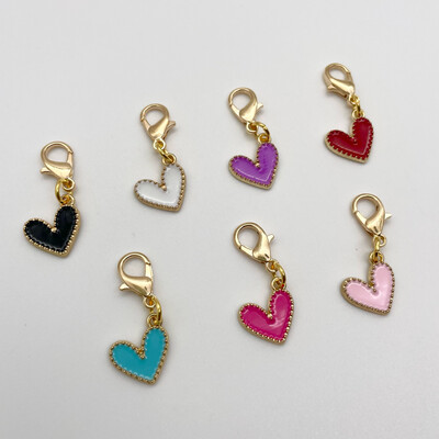 Enamel Heart Stitch Markers - pack of 5