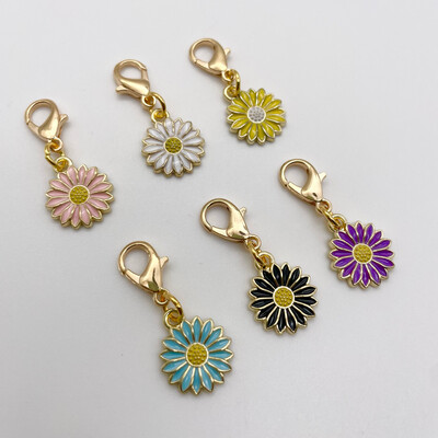 Enamel Daisy Stitch Markers - pack of 5