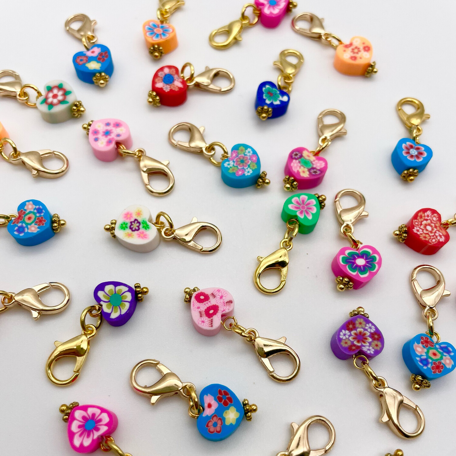 Heart Flower Stitch Markers - pack of 5