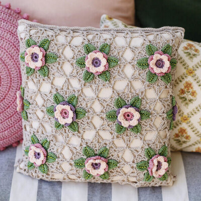 Janie Crow Gertrude Floral Cushion Pattern
