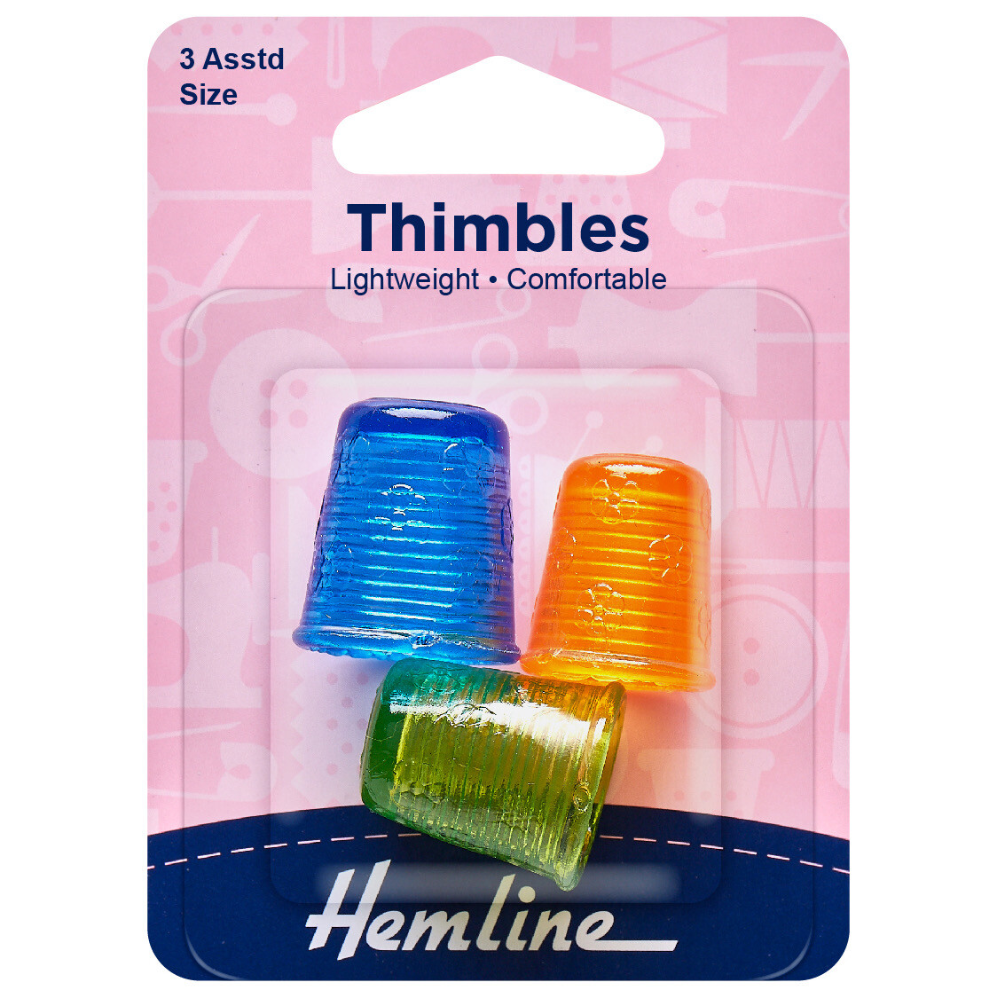 3pk Lightweight Assorted Thimbles