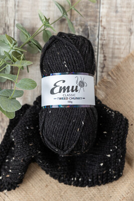 Emu Classic Tweed Chunky - Black