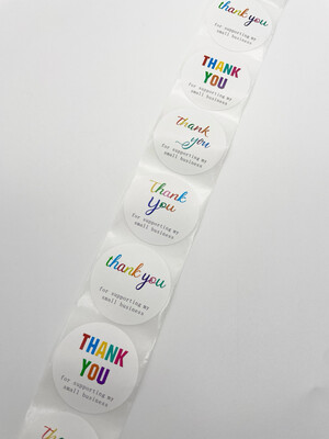 Thank You Rainbow Stickers Labels - 25 per pack