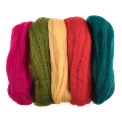 Natural Wool Roving: Assorted Brights