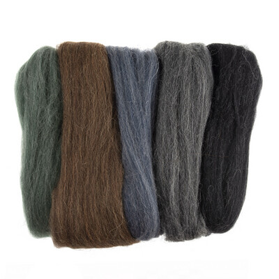 Natural Wool Roving: Assorted Melange