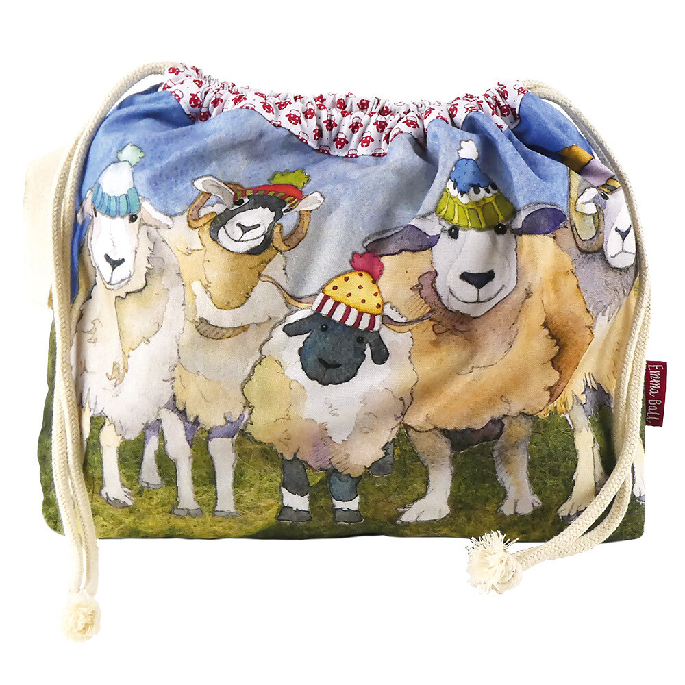 Emma Ball Drawstring Bag - Happy Sheep