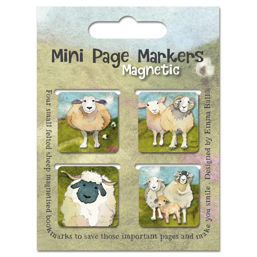 Emma Ball Mini Page Markers - Felted Sheep