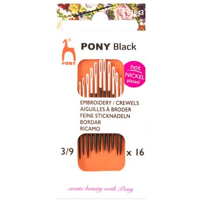 Pony Embroidery Needles Size 3-9