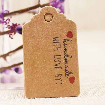 Handmade With Love By Tags - Brown - 10 per pack