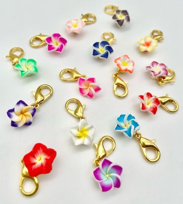 Flower Polymer Clay Stitch Markers - 5 pcs