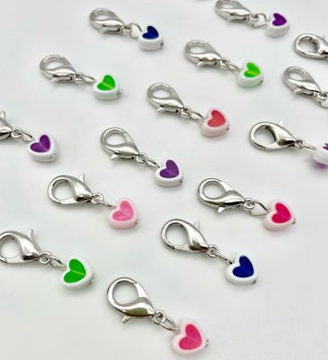 Acrylic Heart Stitch Markers - pack of 5